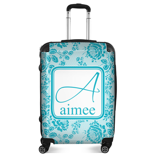 Custom Lace Suitcase - 24" Medium - Checked (Personalized)