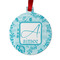 Lace Metal Ball Ornament - Double Sided w/ Name and Initial