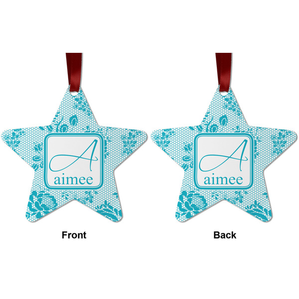 Lace Metal Star Ornament - Front and Back