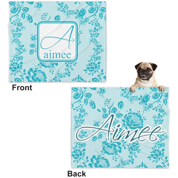 Lace Microfleece Dog Blanket - Large- Front & Back