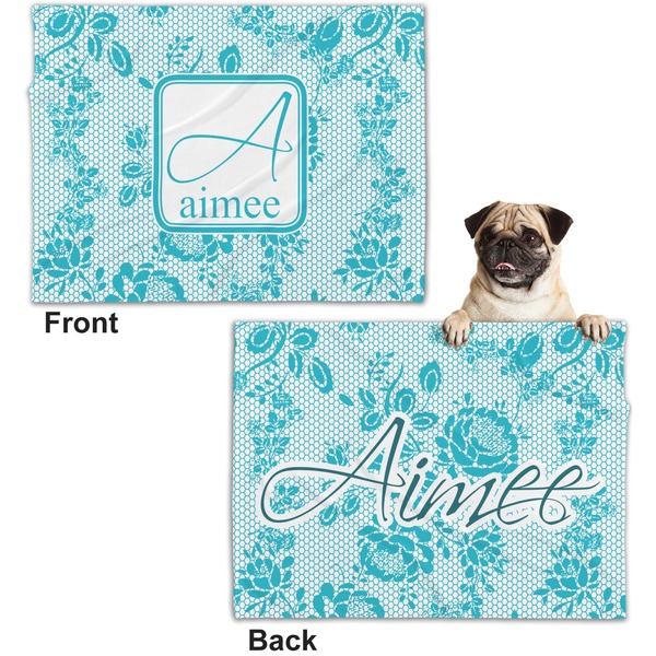 Lace Microfleece Dog Blanket - Regular - Front & Back