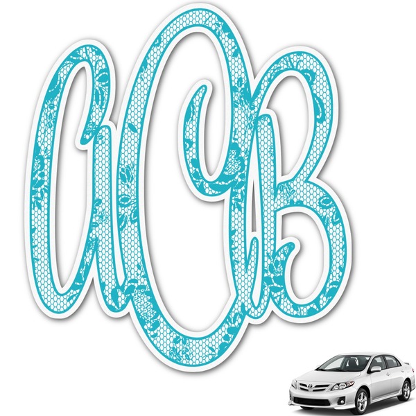 Custom Lace Monogram Car Decal (Personalized)