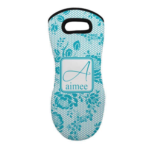 Custom Lace Neoprene Oven Mitt w/ Name and Initial