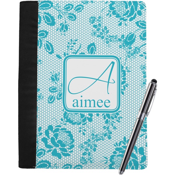 Custom Lace Notebook Padfolio - Large w/ Name and Initial