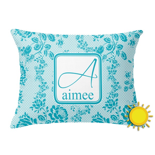 Custom Lace Outdoor Throw Pillow (Rectangular) (Personalized)