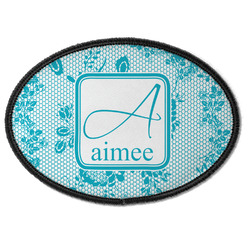 Lace Iron On Oval Patch w/ Name and Initial