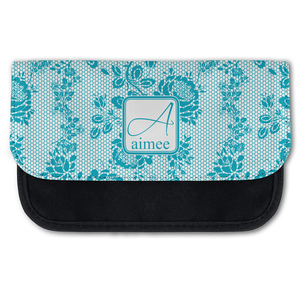 Custom Lace Canvas Pencil Case w/ Name and Initial