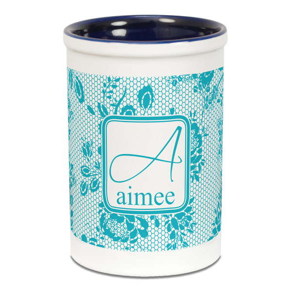Lace Pencil Holder - Blue