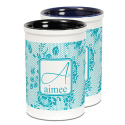 Lace Ceramic Pencil Holder - Large