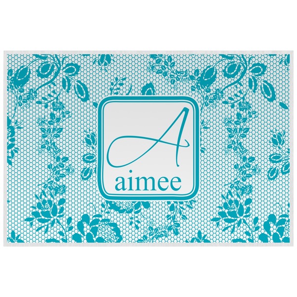 Custom Lace Laminated Placemat w/ Name and Initial