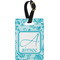Lace Plastic Luggage Tag - Rectangular w/ Name and Initial