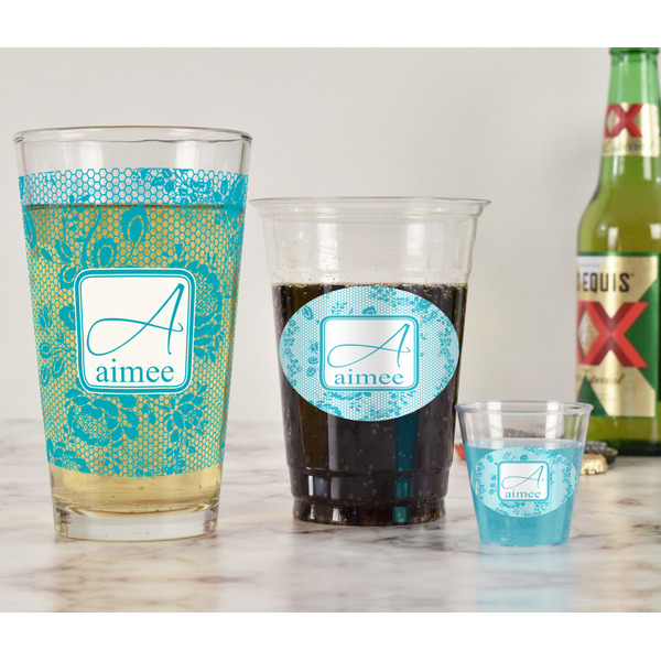 Lace Pint Glass - Full Fill w Transparency - In Context