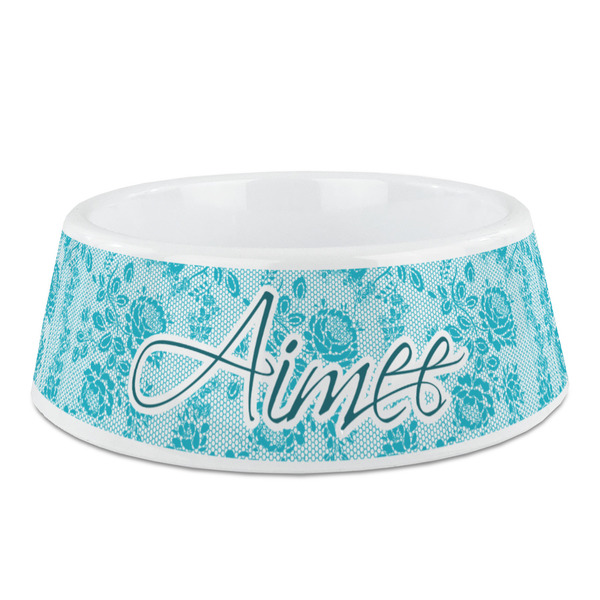Custom Lace Plastic Dog Bowl - Medium (Personalized)