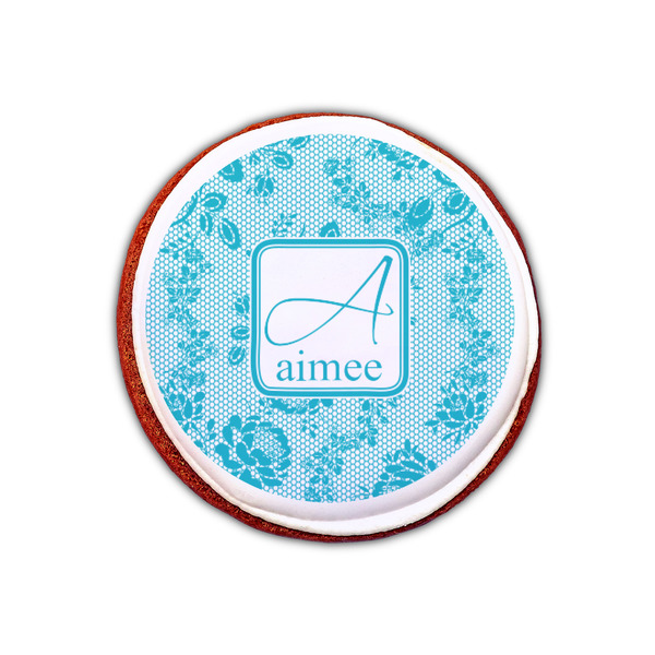 Lace Printed Icing Circle - XSmall - On Cookie