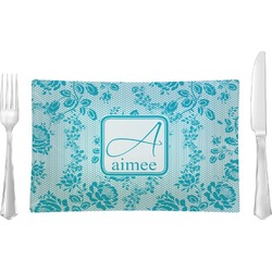 Lace Rectangular Glass Lunch / Dinner Plate - Single or Set (Personalized)