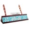 Lace Red Mahogany Nameplates with Business Card Holder - Angle