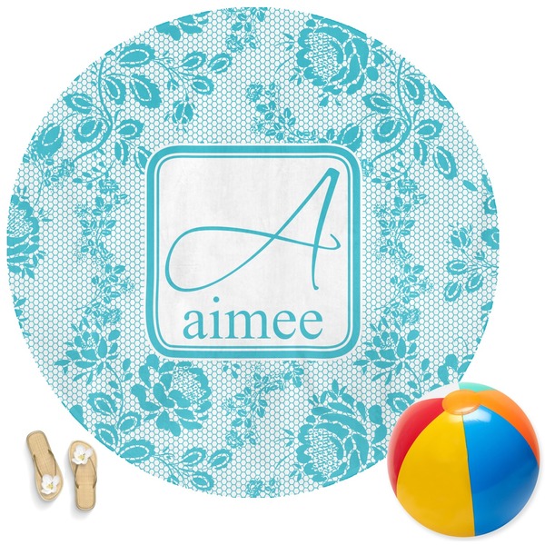 Custom Lace Round Beach Towel (Personalized)