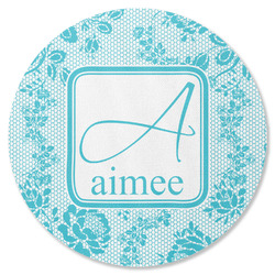 Lace Round Rubber Backed Coaster (Personalized)
