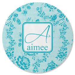 Lace Round Rubber Backed Coaster (Personalized)