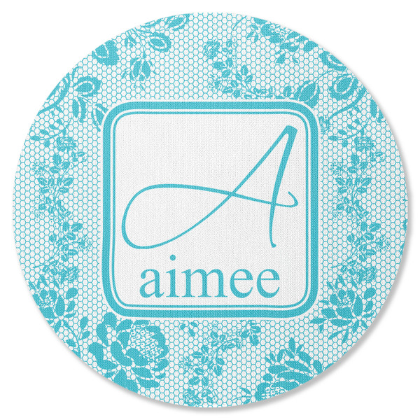 Custom Lace Round Rubber Backed Coaster (Personalized)
