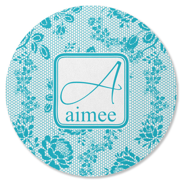 Custom Lace Round Rubber Backed Coaster (Personalized)