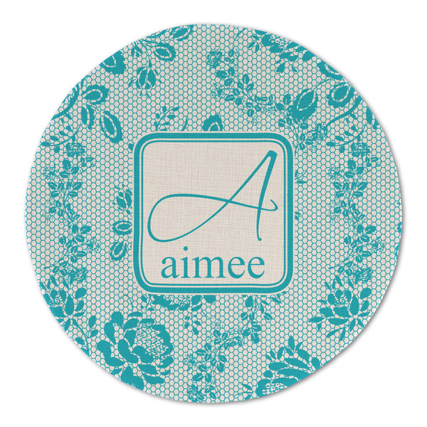 Lace Round Linen Placemats - FRONT (Double Sided)