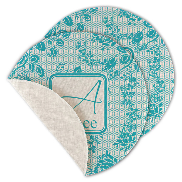 Lace Round Linen Placemats - MAIN (Single Sided)
