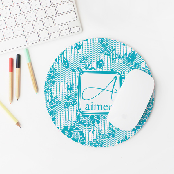 Lace Round Mousepad - LIFESTYLE 2