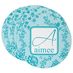 Lace Round Paper Coasters w/ Name and Initial