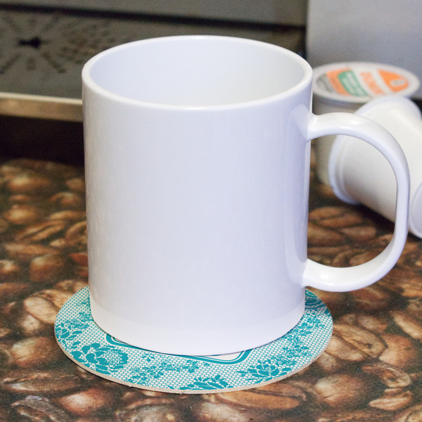Lace Round Paper Coaster - With Mug