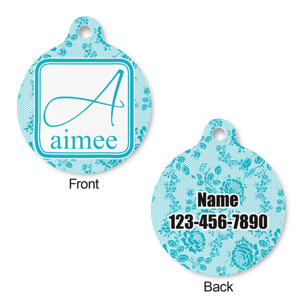 Lace Round Pet ID Tag - Large - Approval