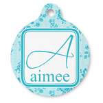 Lace Round Pet ID Tag - Large (Personalized)