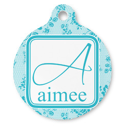 Lace Round Pet ID Tag (Personalized)