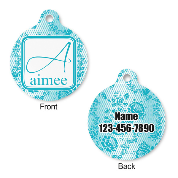 Lace Round Pet Tag - Front & Back