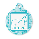 Lace Round Pet ID Tag - Small (Personalized)