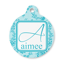 Lace Round Pet ID Tag - Small (Personalized)