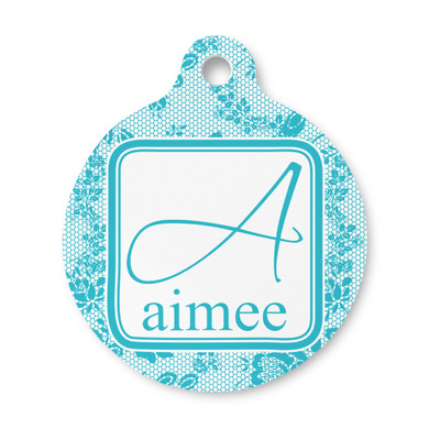 Lace Round Pet ID Tag (Personalized)