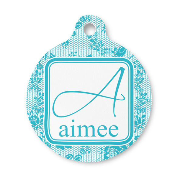 Custom Lace Round Pet ID Tag - Small (Personalized)