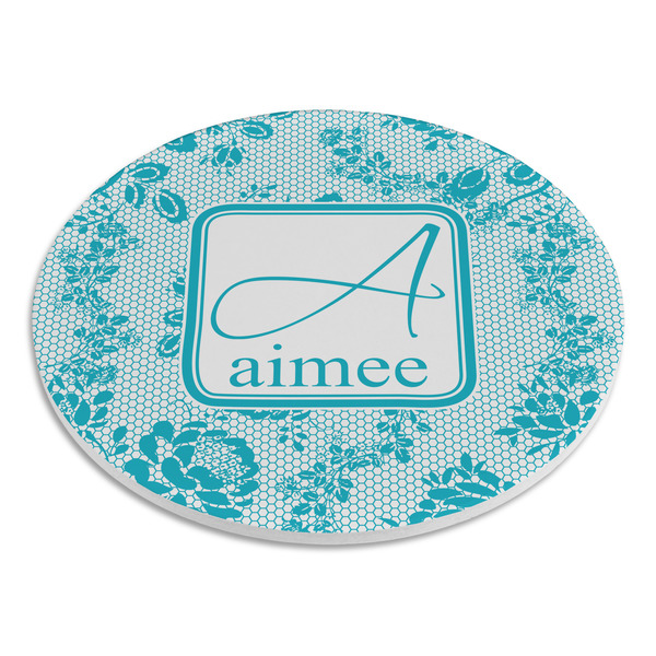 Lace Round Stone Trivet - Angle View