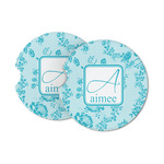 Lace Sandstone Car Coasters - Set of 2 (Personalized)