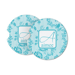 Lace Sandstone Car Coasters (Personalized)