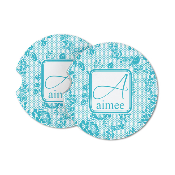 Custom Lace Sandstone Car Coasters (Personalized)