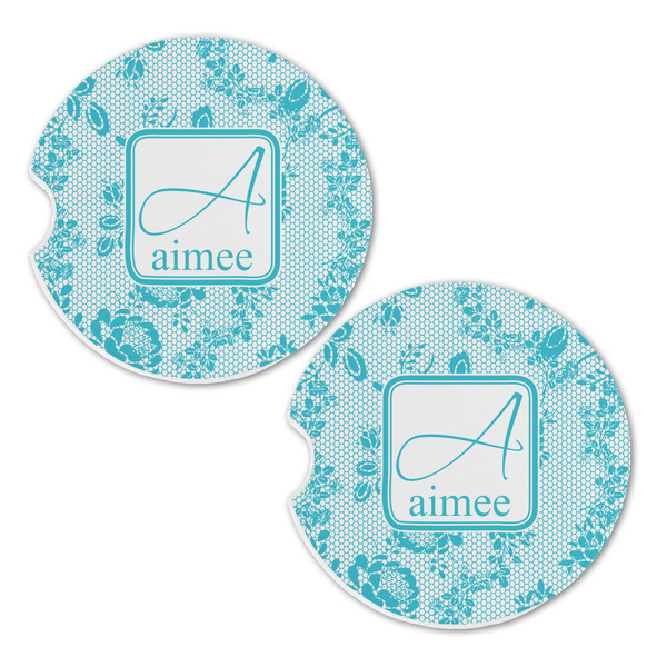 Lace Sandstone Car Coasters - Set of 2