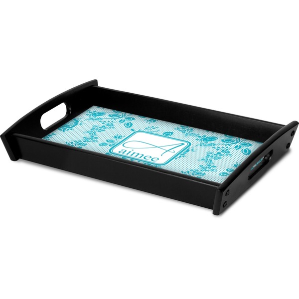 Lace Serving Tray Black - Corner