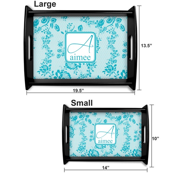 Lace Serving Tray Black Sizes