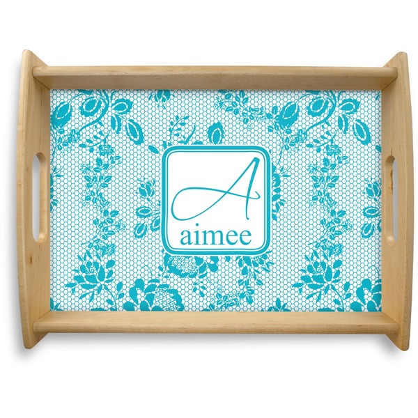 Custom Lace Natural Wooden Tray - Large (Personalized)