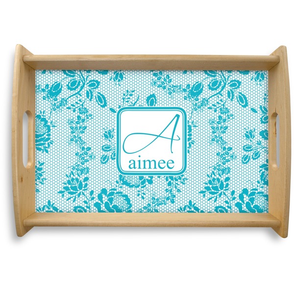 Custom Lace Natural Wooden Tray - Small (Personalized)