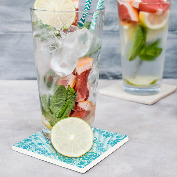 Lace Set of 4 Stone Coasters - In Context View