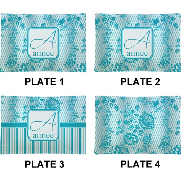 Lace Set of Rectangular Appetizer / Dessert Plates (Approval)