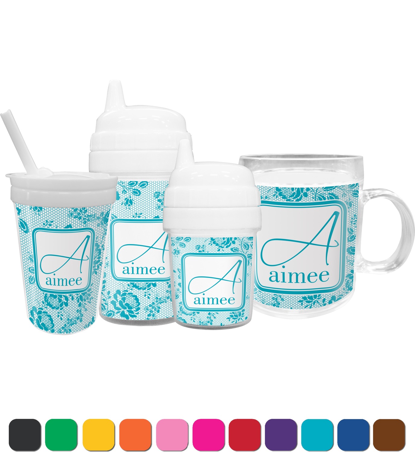 Lace Toddler Sippy Cup (Personalized) YouCustomizeIt